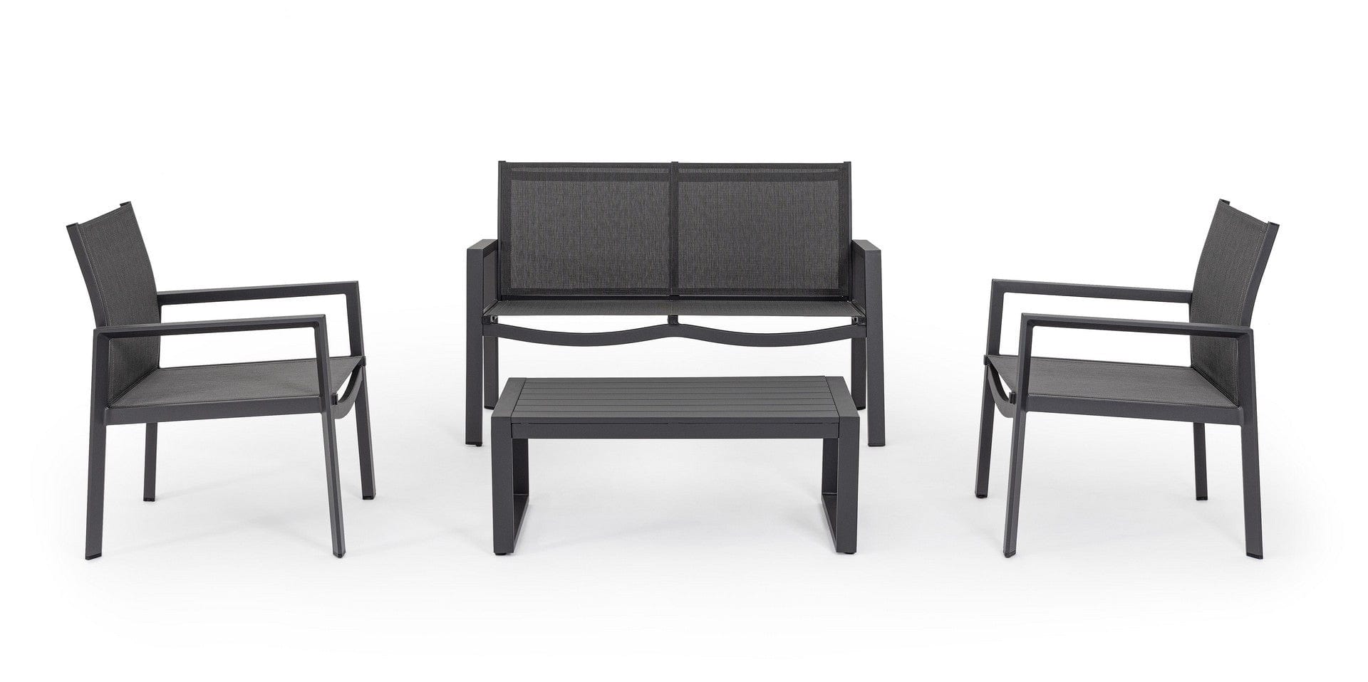 Bizzotto Set da giardino 4 posti con tavolino Kallen Antracite