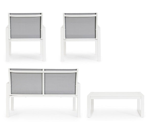 Bizzotto Set da giardino 4 posti con tavolino Kallen Bianco
