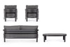 Bizzotto Set da giardino 4 posti con tavolino Presley Antracite