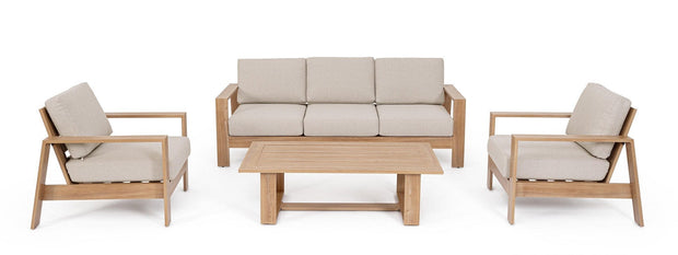 Bizzotto Set da giardino 5 posti con tavolino Baltic Naturale