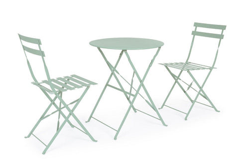 Bizzotto Set da giardino con 2 sedie ed un tavolo pieghevoli Wissant Blu