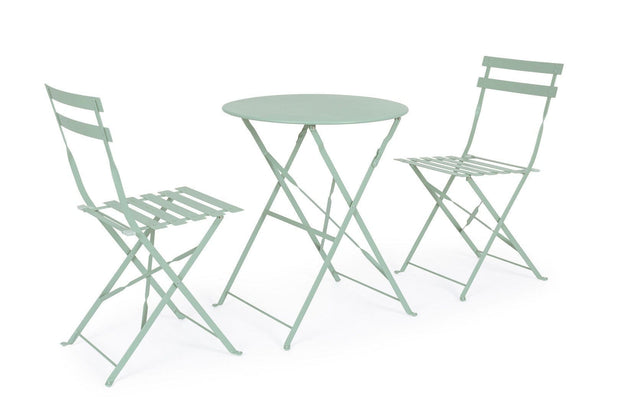 Bizzotto Set da giardino con 2 sedie ed un tavolo pieghevoli Wissant Blu