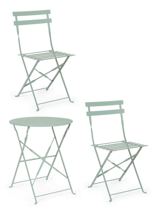 Bizzotto Set da giardino con 2 sedie ed un tavolo pieghevoli Wissant Blu