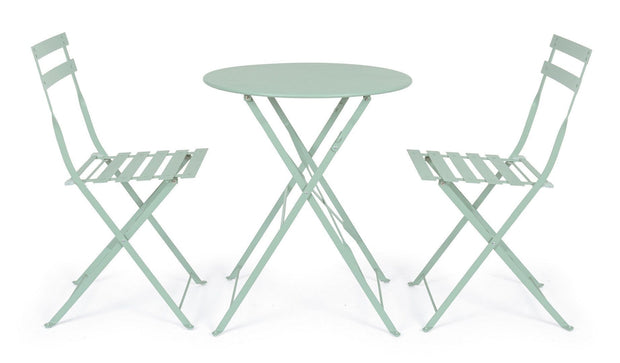 Bizzotto Set da giardino con 2 sedie ed un tavolo pieghevoli Wissant Blu