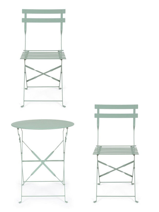 Bizzotto Set da giardino con 2 sedie ed un tavolo pieghevoli Wissant Blu