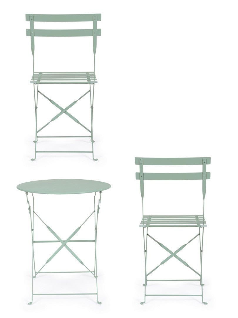 Bizzotto Set da giardino con 2 sedie ed un tavolo pieghevoli Wissant Blu