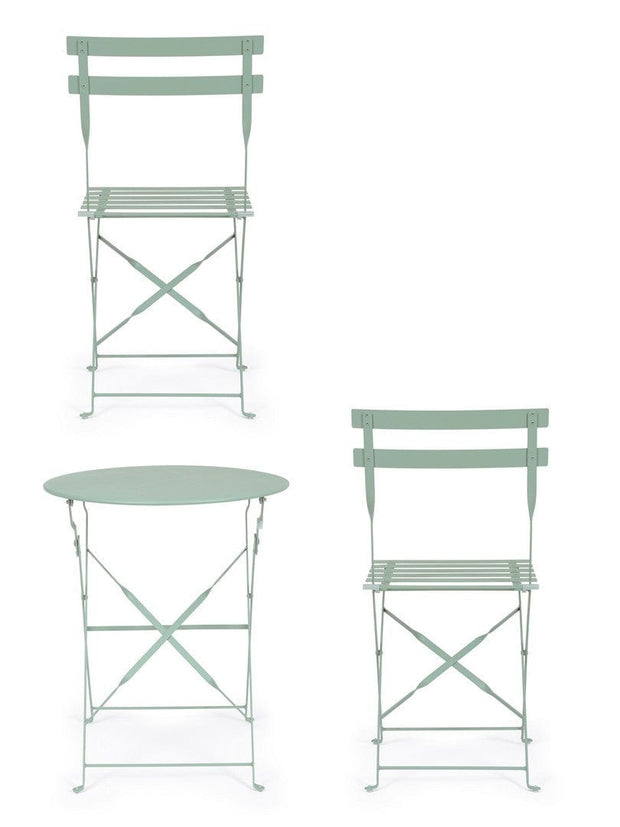 Bizzotto Set da giardino con 2 sedie ed un tavolo pieghevoli Wissant Blu