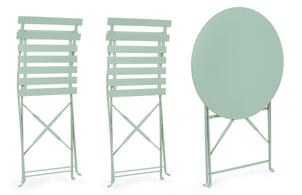 Bizzotto Set da giardino con 2 sedie ed un tavolo pieghevoli Wissant Blu
