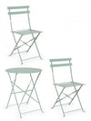 Bizzotto Set da giardino con 2 sedie ed un tavolo pieghevoli Wissant Blu