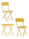 Bizzotto Set da giardino con 2 sedie ed un tavolo pieghevoli Yvonne Giallo