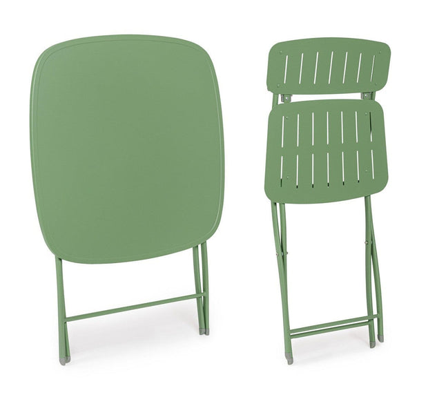 Bizzotto Set da giardino con 2 sedie ed un tavolo pieghevoli Yvonne Verde