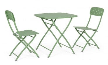 Bizzotto Set da giardino con 2 sedie ed un tavolo pieghevoli Yvonne Verde