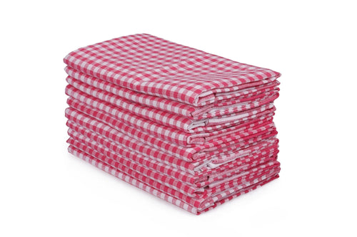 Set di 10 Strofinacci in cotone Ekose Rosa, 46 x 76 cm (1)