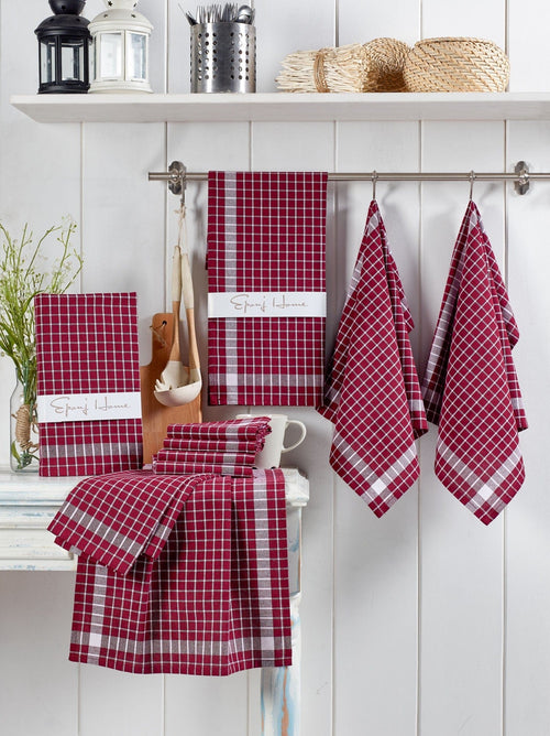 Set di 10 Strofinacci in cotone Kup Bordeaux, 45 x 65 cm