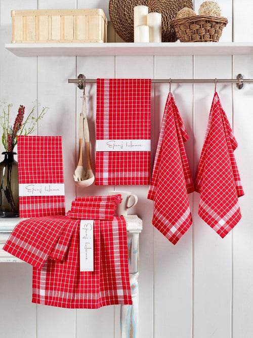 Set di 10 Strofinacci in cotone Kup Rosso, 45 x 65 cm