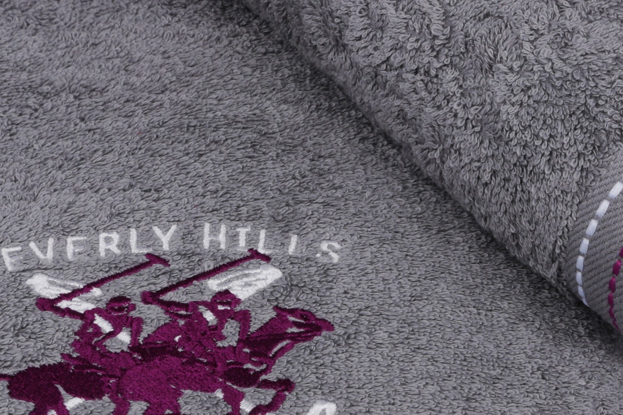 Set di 2 asciugamani cotone Beverly Hills Polo Club 201 Grigio, 70 x 140 cm (3)