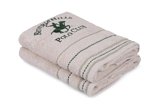 Set di 2 asciugamani cotone Beverly Hills Polo Club 204 Beige, 50 x 90 cm