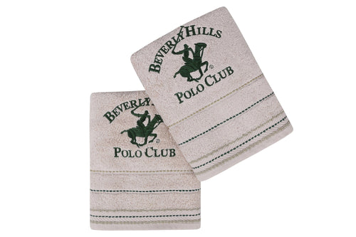 Set di 2 asciugamani cotone Beverly Hills Polo Club 204 Beige, 50 x 90 cm (1)