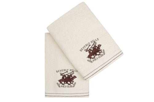 Set di 2 asciugamani cotone Beverly Hills Polo Club 401 Crema, 50 x 90 cm (1)