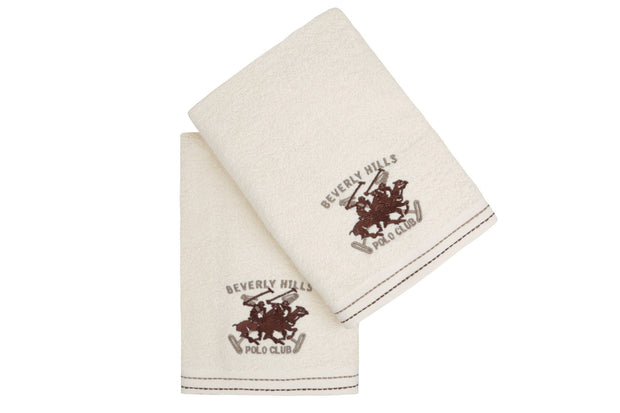 Set di 2 asciugamani cotone Beverly Hills Polo Club 401 Crema, 50 x 90 cm (1)
