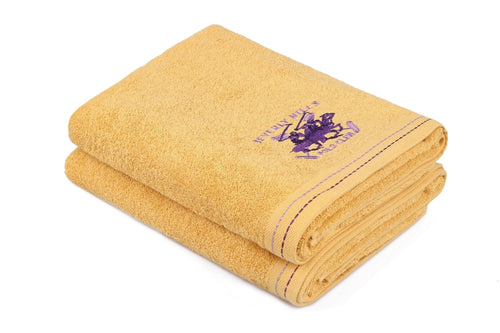 Set di 2 asciugamani cotone Beverly Hills Polo Club 401 Giallo, 70 x 140 cm