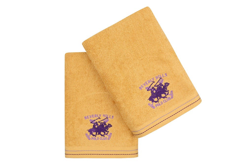 Set di 2 asciugamani cotone Beverly Hills Polo Club 401 Giallo, 70 x 140 cm (1)