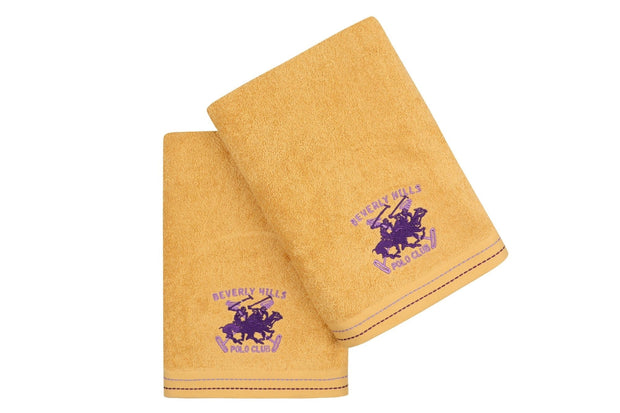 Set di 2 asciugamani cotone Beverly Hills Polo Club 401 Giallo, 70 x 140 cm (1)