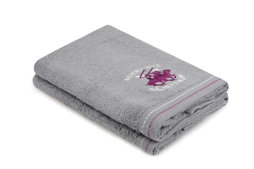 Set di 2 asciugamani cotone Beverly Hills Polo Club 401 Grigio, 50 x 90 cm