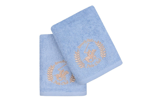 Set di 2 asciugamani cotone Beverly Hills Polo Club 402 Blu, 50 x 90 cm (1)