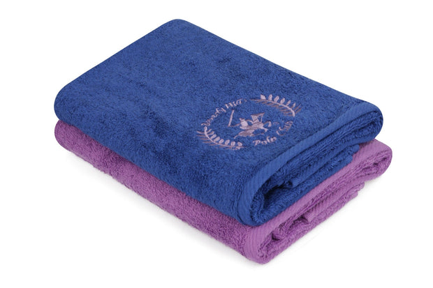 Set di 2 asciugamani cotone Beverly Hills Polo Club 402 Blu, 50 x 90 cm