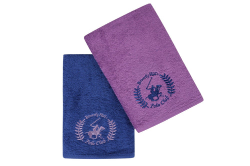 Set di 2 asciugamani cotone Beverly Hills Polo Club 402 Blu, 50 x 90 cm (1)