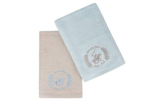 Set di 2 asciugamani cotone Beverly Hills Polo Club 402 Blu, 50 x 90 cm (1)