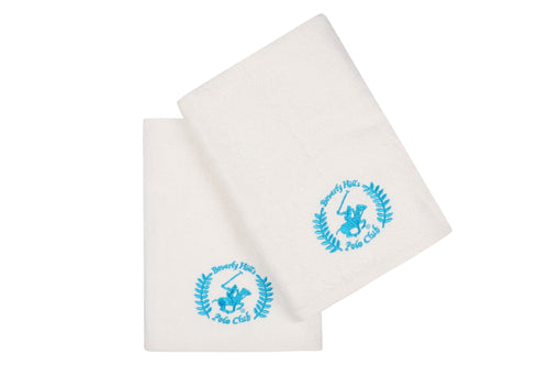 Set di 2 asciugamani cotone Beverly Hills Polo Club 402 Crema, 70 x 140 cm (1)
