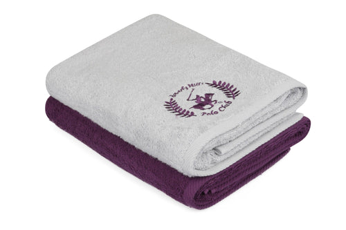 Set di 2 asciugamani cotone Beverly Hills Polo Club 402 Lilla, 70 x 140 cm
