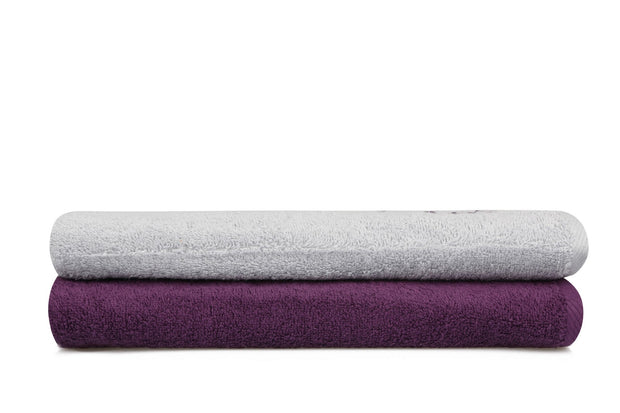 Set di 2 asciugamani cotone Beverly Hills Polo Club 402 Lilla, 70 x 140 cm (2)
