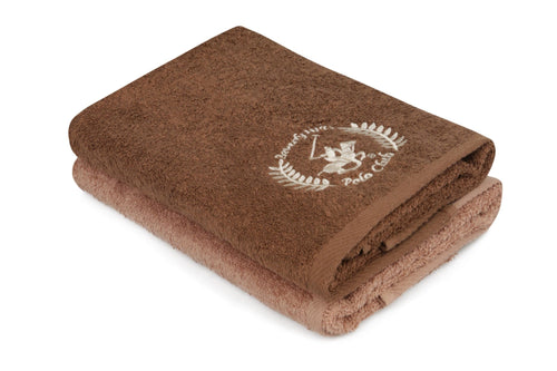 Set di 2 asciugamani cotone Beverly Hills Polo Club 402 Marrone, 50 x 90 cm