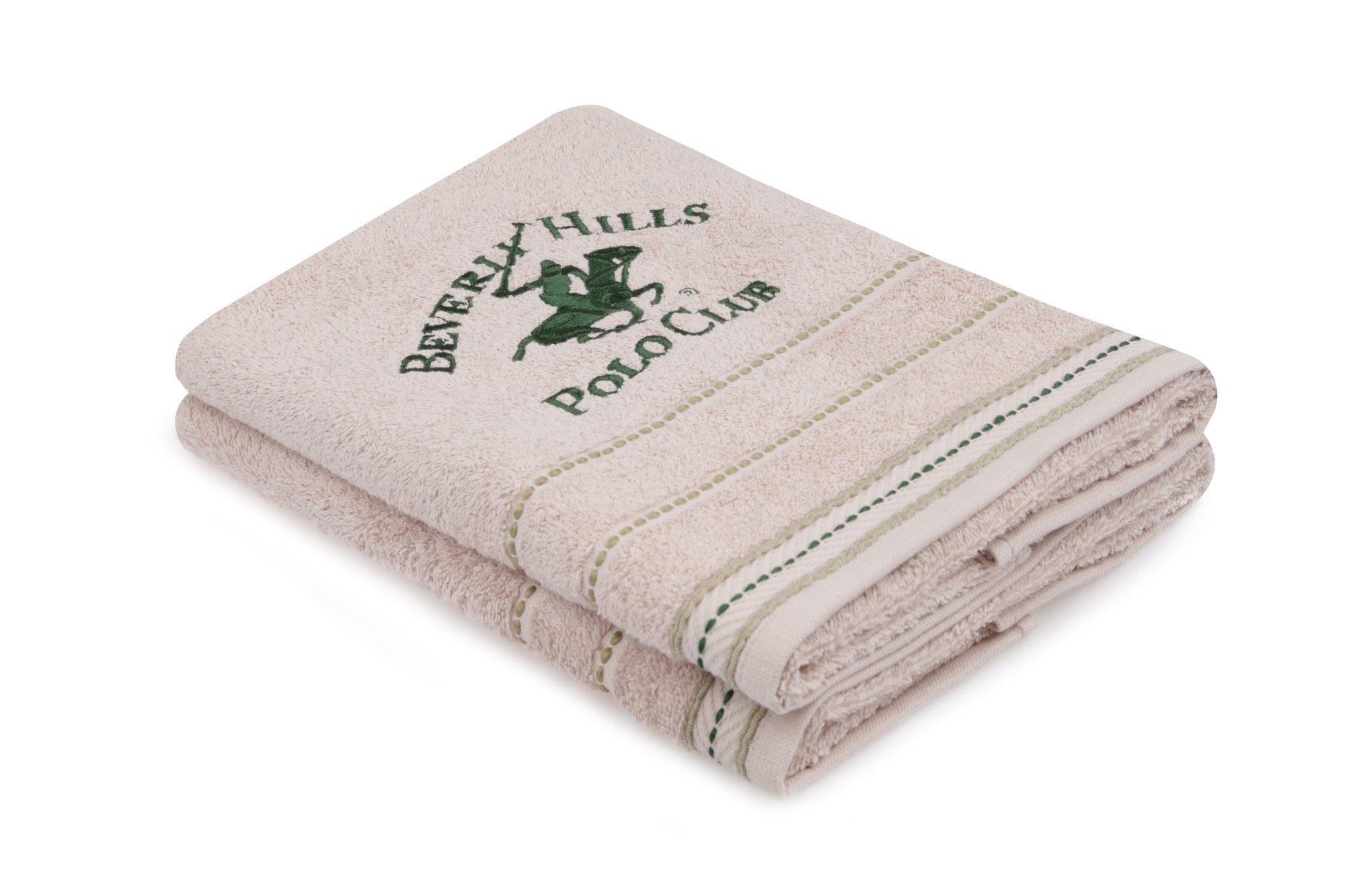 Set di 2 asciugamani cotone Beverly Hills Polo Club 403 Beige, 50 x 90 cm