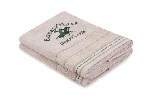 Set di 2 asciugamani cotone Beverly Hills Polo Club 403 Beige, 50 x 90 cm