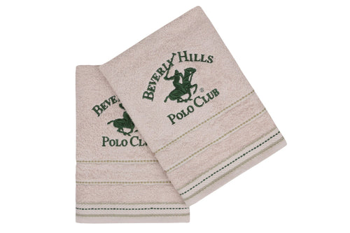 Set di 2 asciugamani cotone Beverly Hills Polo Club 403 Beige, 50 x 90 cm (1)