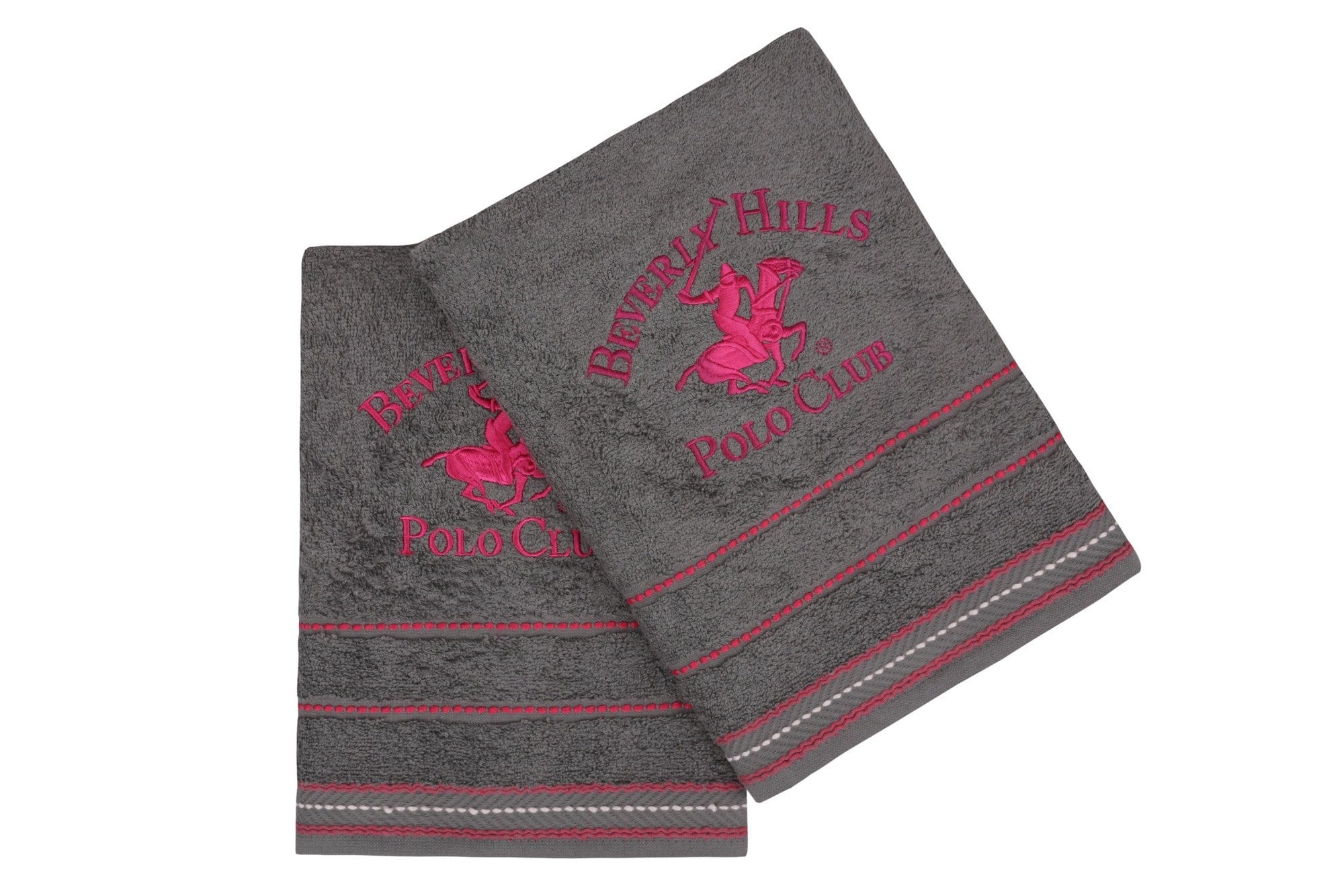 Set di 2 asciugamani cotone Beverly Hills Polo Club 403 Grigio, 50 x 90 cm (1)