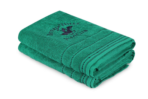 Set di 2 asciugamani cotone Beverly Hills Polo Club 403 Verde, 70 x 140 cm