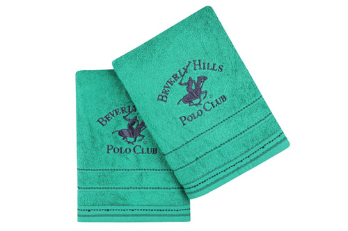 Set di 2 asciugamani cotone Beverly Hills Polo Club 403 Verde, 70 x 140 cm (1)