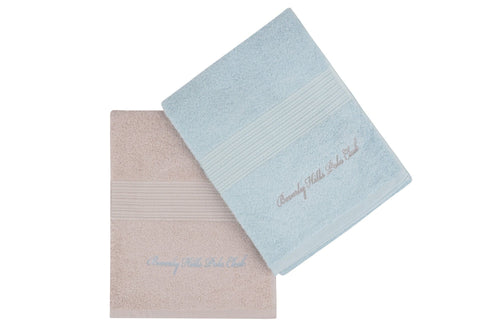 Set di 2 asciugamani cotone Beverly Hills Polo Club 404 Blu, 50 x 90 cm (1)