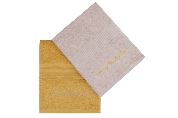 Set di 2 asciugamani cotone Beverly Hills Polo Club 404 Giallo, 50 x 90 cm (1)