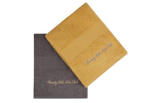 Set di 2 asciugamani cotone Beverly Hills Polo Club 404 Grigio, 50 x 90 cm (1)