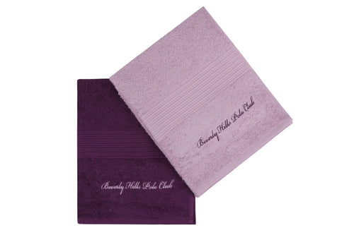 Set di 2 asciugamani cotone Beverly Hills Polo Club 404 Lilla, 50 x 90 cm (1)