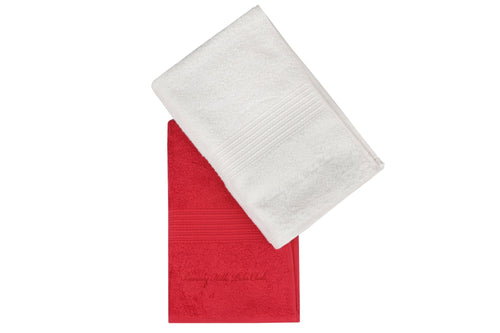 Set di 2 asciugamani cotone Beverly Hills Polo Club 404 Rosso, 70 x 140 cm (1)