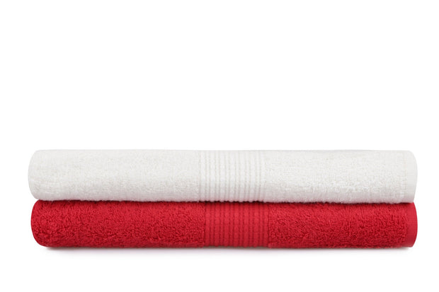 Set di 2 asciugamani cotone Beverly Hills Polo Club 404 Rosso, 70 x 140 cm (2)