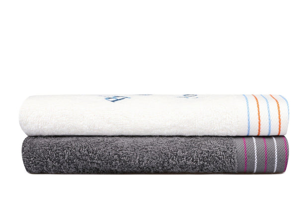 Set di 2 asciugamani cotone Beverly Hills Polo Club 405 Bianco, 50 x 90 cm (2)