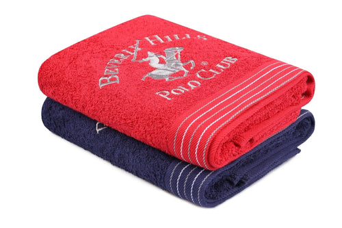 Set di 2 asciugamani cotone Beverly Hills Polo Club 405 Blu, 50 x 90 cm